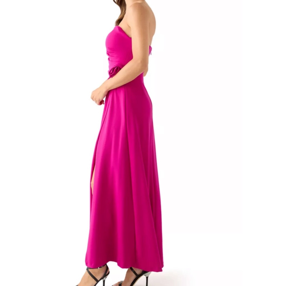 MAISON TARA STRAPLESS ROSETTE GOWN - Picture 4 of 10